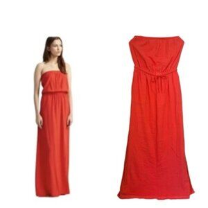 J. CREW 100% Cotton Tube Top Strapless Maxi Dress Summer Beach Lined Minimalist